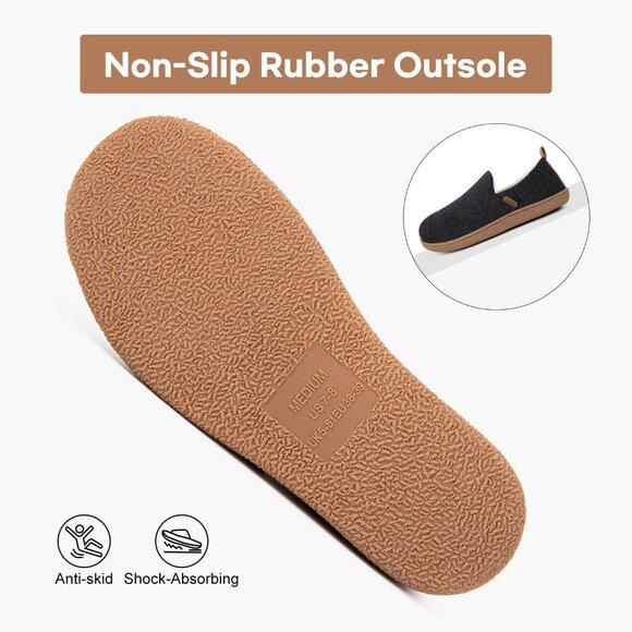 Cozy Brushed Jersey Memory Foam Women’s Slippers - Slip-On Design, Size 9-10 - Picture 4 of 6